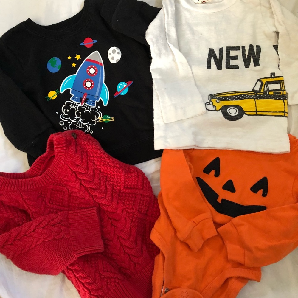 Bundle of baby boy long sleeve tops